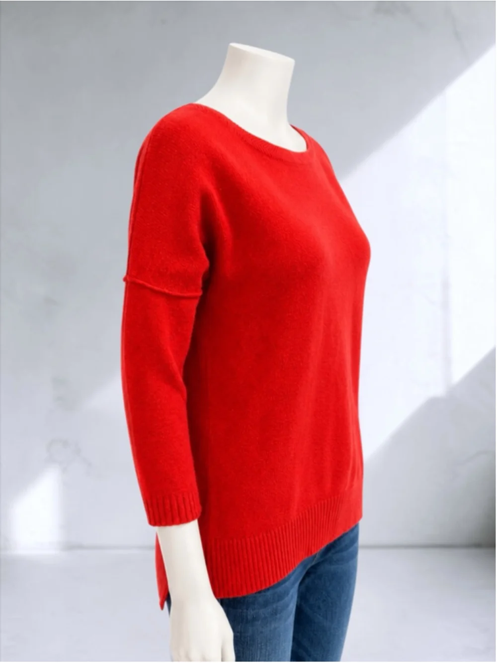 H&M L.O.G.G. Red Drop Shoulder Pullover Sweater – Size XS